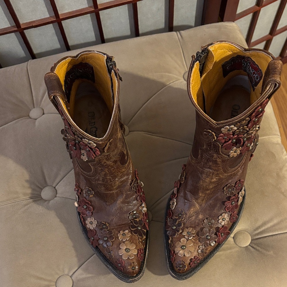 Old Gringo Brown Floral Ankle Boots - Picture 7 of 7